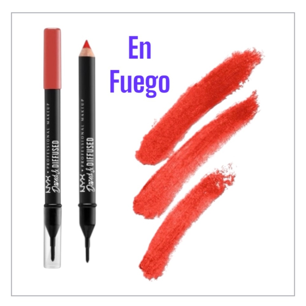 NYX Lip Liner En Fuego Dazed & Diffused Blurring Dual Ended Lipstick 2 Pack